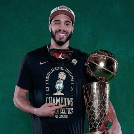 Jayson Tatum 450x450 Headshot with NBA Champions Trophy